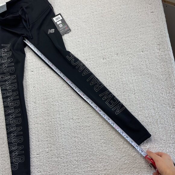 New Balance Printed Accelerate Black Reflective Running Mid Rise Tight Wom XS - Picture 10 of 14